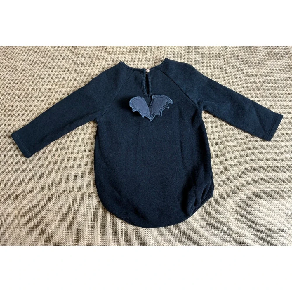 Zara Baby Black Bat Wing Romper Long Sleeve Halloween Spooky 9-12 Months